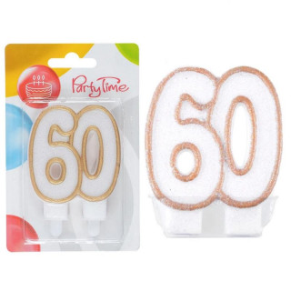 Świeczki numerki białe nr 60